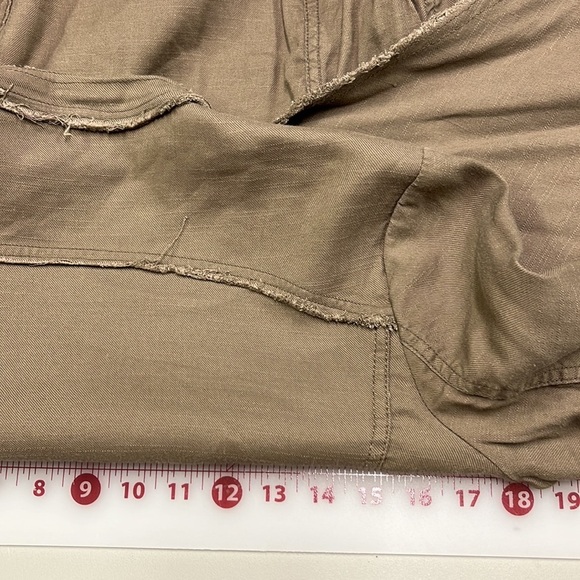 FREE PEOPLE Boho Waterfall Open Front Linen Buckle Raw Hem Distressed Jacket XS - Picture 15 of 16